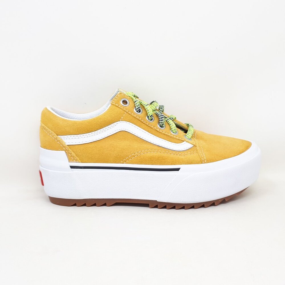 Vans Old Skool Stacked Platform Lift Shoe Sneaker Golden Yellow Womens Size 6 US